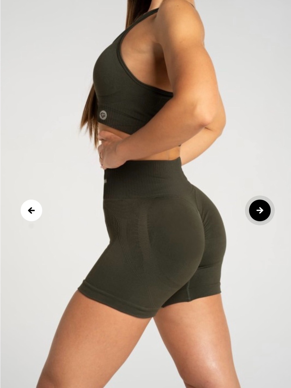 High-Rise Olive Green Women's Bike Shorts